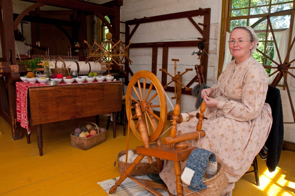 Spinning yarn, Upper Canada Village