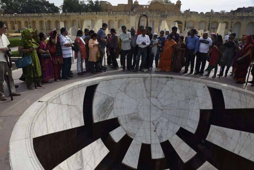 These buildings at the Jantar Mantar in Jaipur form a sundial used to calculate the time with incredible accuracy. (Richard McGuire photo)