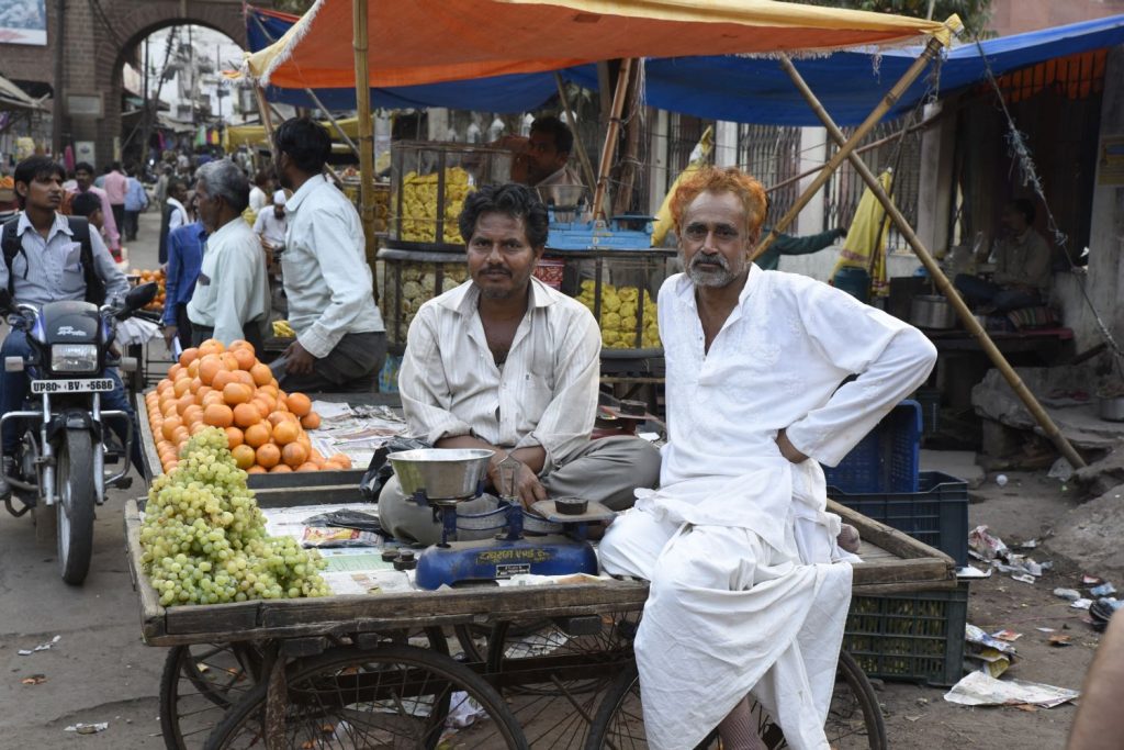 These men were selling fruit in the bazaar at Fatehpur Sikri. They posed for this photo. Richard McGuire photo) 
