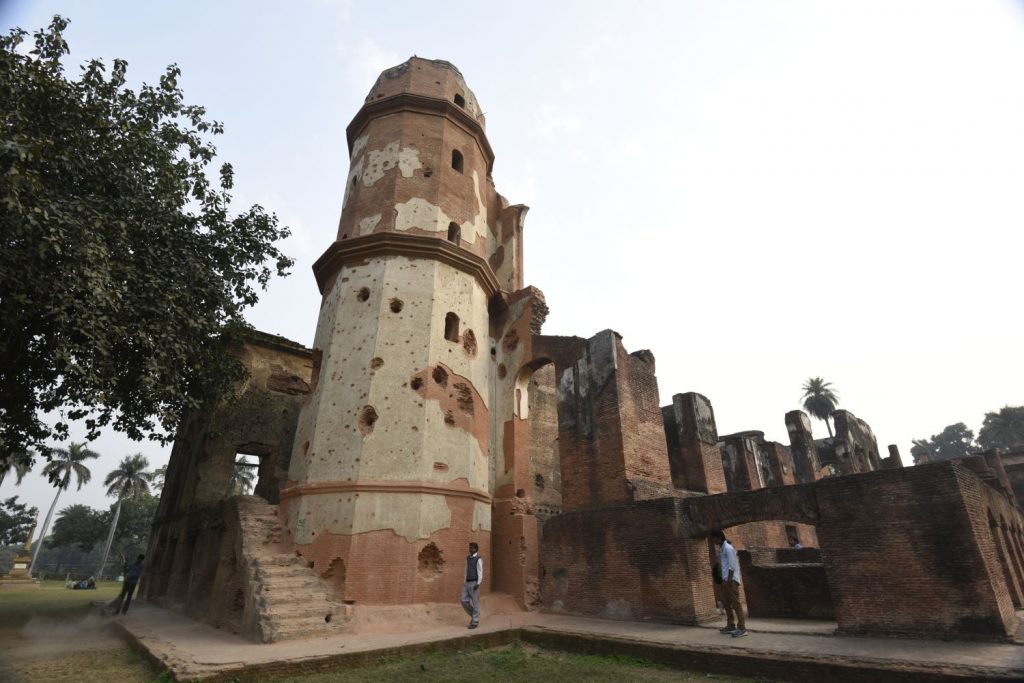 The Residency was where the British holed up for months during the siege by rebellious Indian troops in 1857 in what the Indians now call the First War of Independence. Holes from shells and bullets have left pock marks in the surviving walls. (Richard McGuire photo)