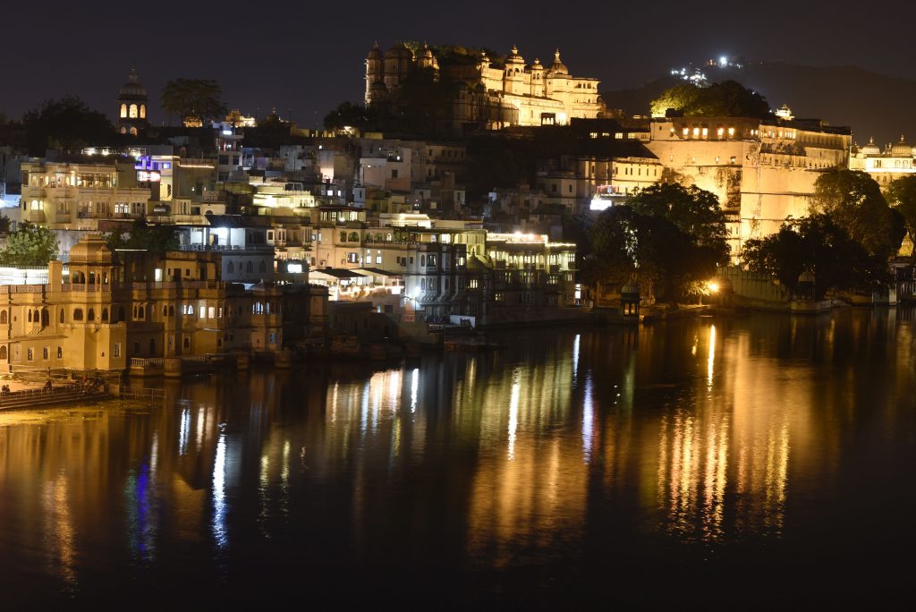 This view of the City Palace from my hotel rooftop was my first real view of the city of Udaipur after arriving. I took this photo with a tripod the following evening. (Richard McGuire photo)