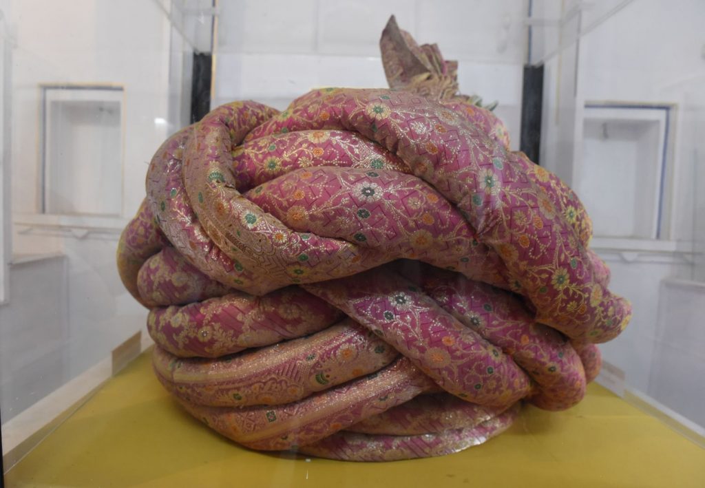In a gallery devoted to turbans at the museum at Bagore-ki-Haveli in Udaipur is the museum's pride and joy -- the world's largest turban. It must be more than three feet wide, so I'm having trouble imagining the head that might have worn it. (Richard McGuire photo)