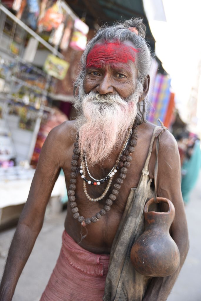 A sadhu or holy man on a street in Pushkar. Pilgrims come to bathe in Pushkar Lake and worship at one of the temples in India to Brahma. (Richard McGuire photo)