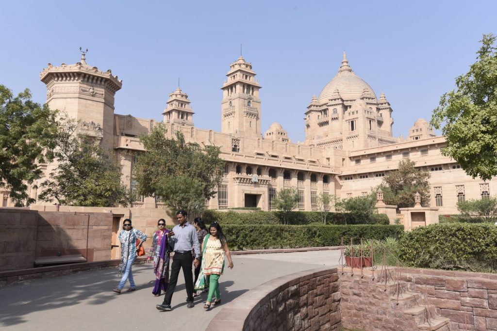 This palace,built for a maharaja in 1929, was designed by a British architect in an adaptation of traditional Indian styles. (Richard McGuire photo)