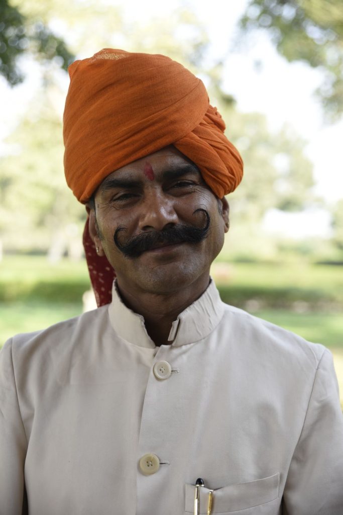 I told this employee at Ummaid Palace in Jodhpur that he had a nice moustache and I asked him if I could take his photo. He willingly posed and told me his moustache took six months to grow. (Richard McGuire photo)
