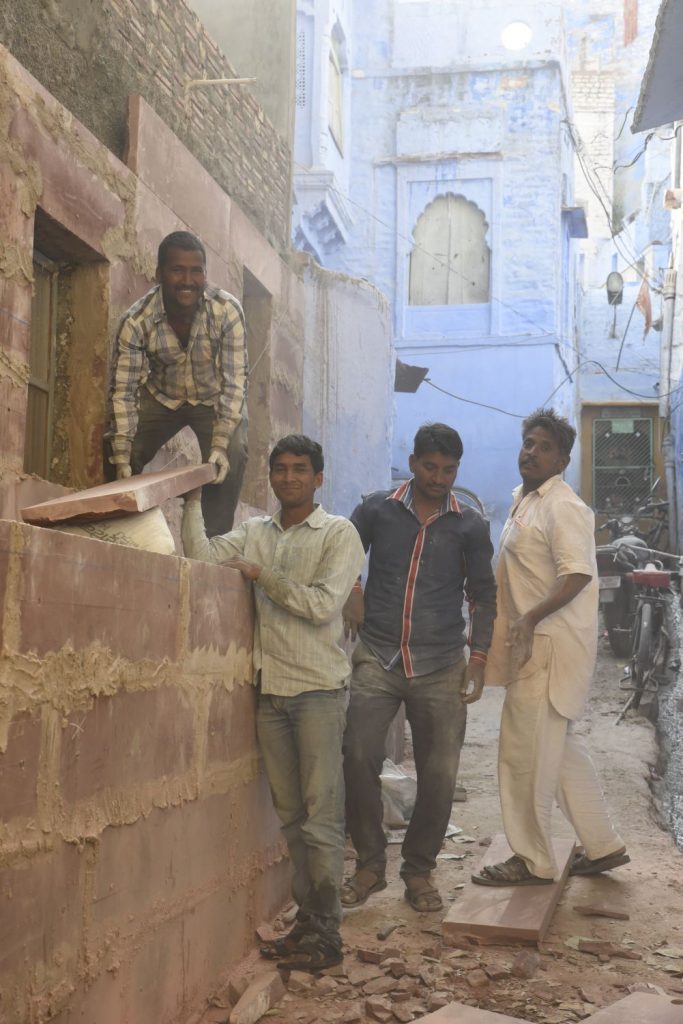 These construction workers in the Blue City of old Jodhpur invited me to take their photo. (Richard McGuire photo)