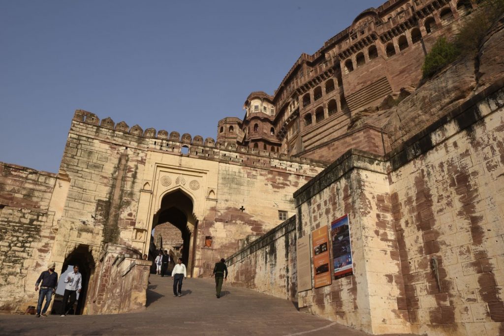 There were numerous large gates on the climb to the fortress at Jodhpur. Many had big spikes on the doors to deter elephants used to batter them down. (Richard McGuire photo)
