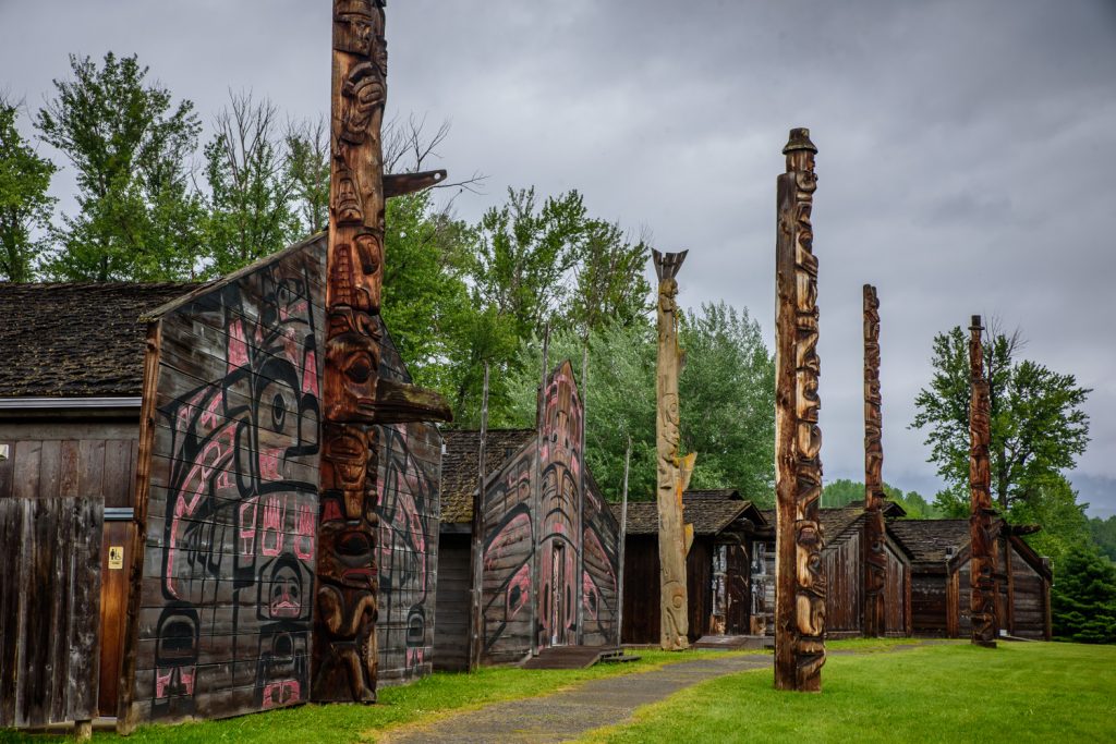 The 'Ksan Historical Village at Hazelton, B.C. was built in the 1970s to replicate a traditional Gitxsan village with longhouses, totem poles and cultural artifacts from this rich indigenous culture. (Richard McGuire photo)