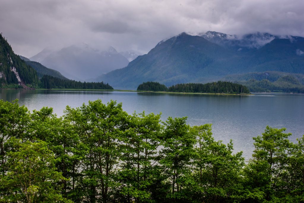 The drive along the Skeena River between Terrace and Prince Rupert has some spectacular scenery, though when I drove it, it was raining and the mountains were draped in clouds. (Richard McGuire photo)