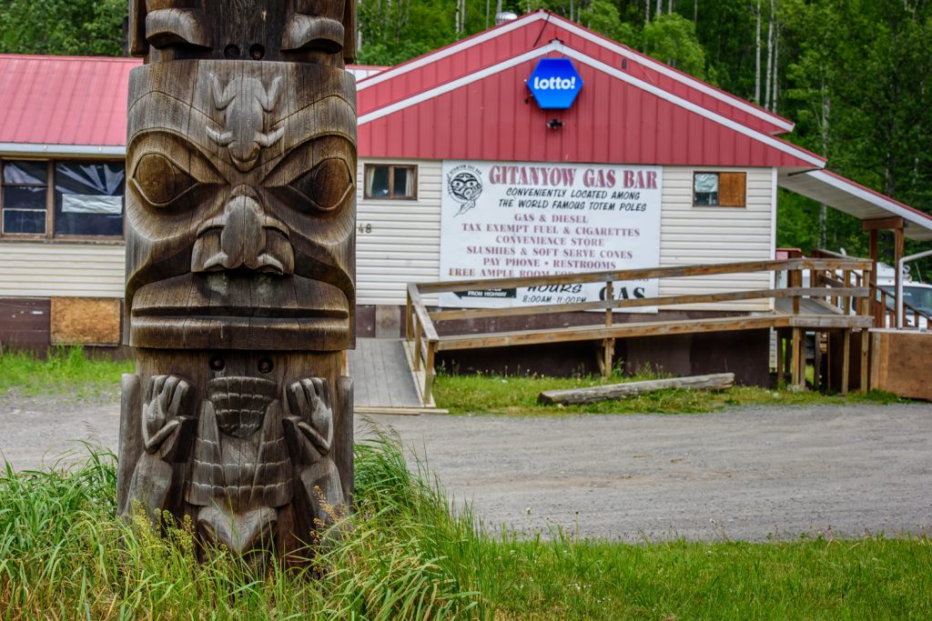 They are artistic masterpieces and they inspired the painter Emily Carr, but the cluster of totem poles at Gitranyow are found in front of a humble gas bar in a not very prosperous First Nations community. They have stood for more than a century in some cases. (Richard McGuire photo)