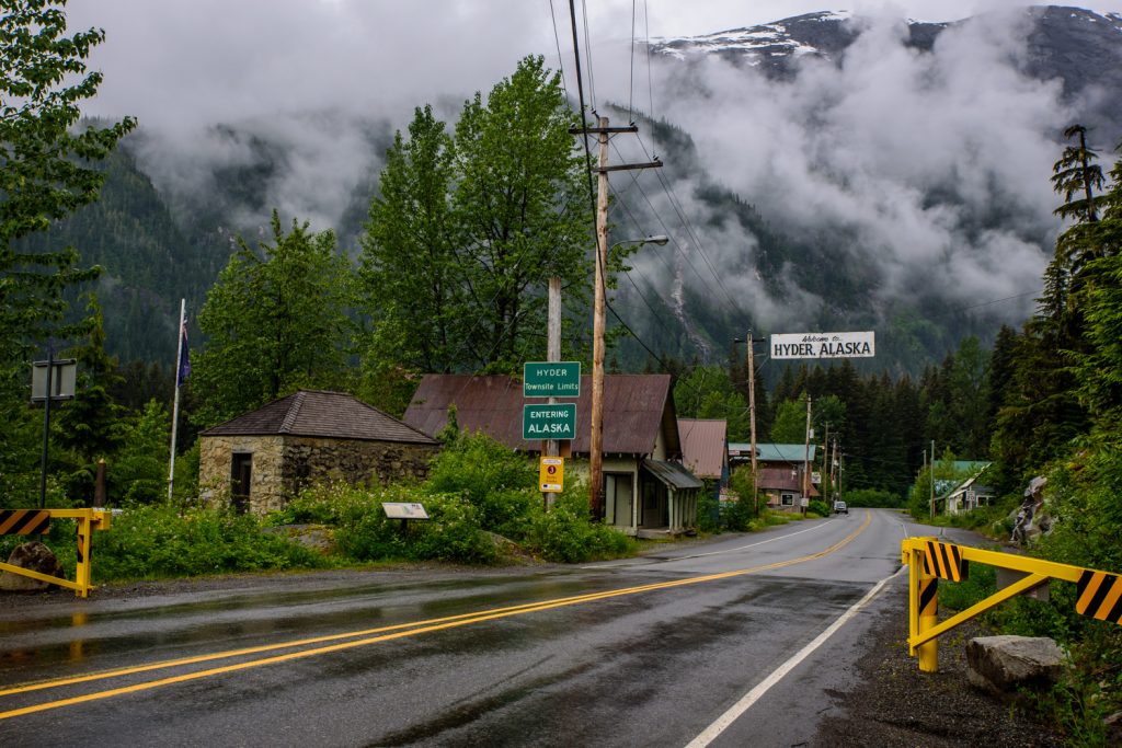 When you cross the international border from B.C. into Hyder, Alaska, there is no U.S. customs station. (Richard McGuire photo)