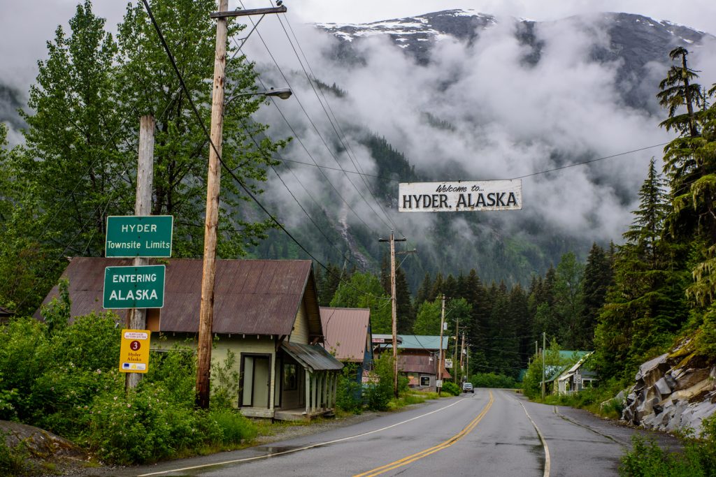 When you cross the international border from B.C. into Hyder, Alaska, there is no U.S. customs station. (Richard McGuire photo)