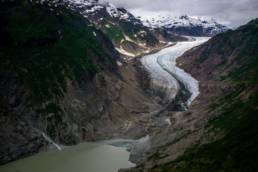 Salmon Glacier snakes down a valley in B.C. just north of Hyder, Alaska. You drive up to about 1,000 metres in elevation, and there was still a considerable amount of snow at the roadside, although it was quickly melting. (Richard McGuire photo)
