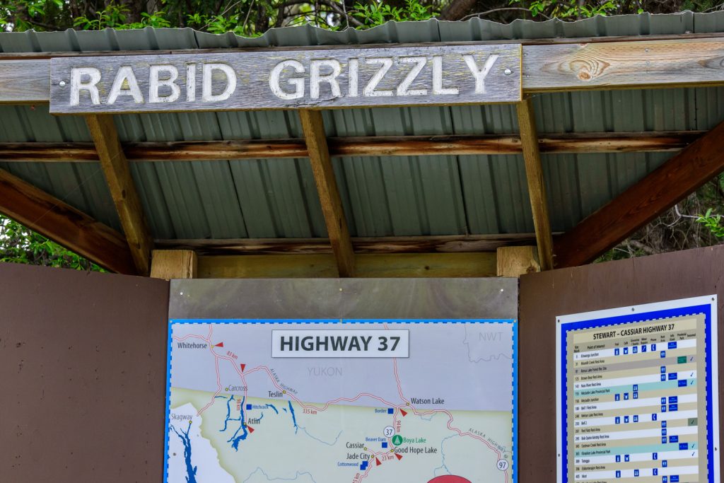 I stopped at the Rabid Grizzly rest stop to cook myself some dinner. Some of the place names along the Cassiar Highway might bring nightmares to ursaphobes. (Richard McGuire photo)