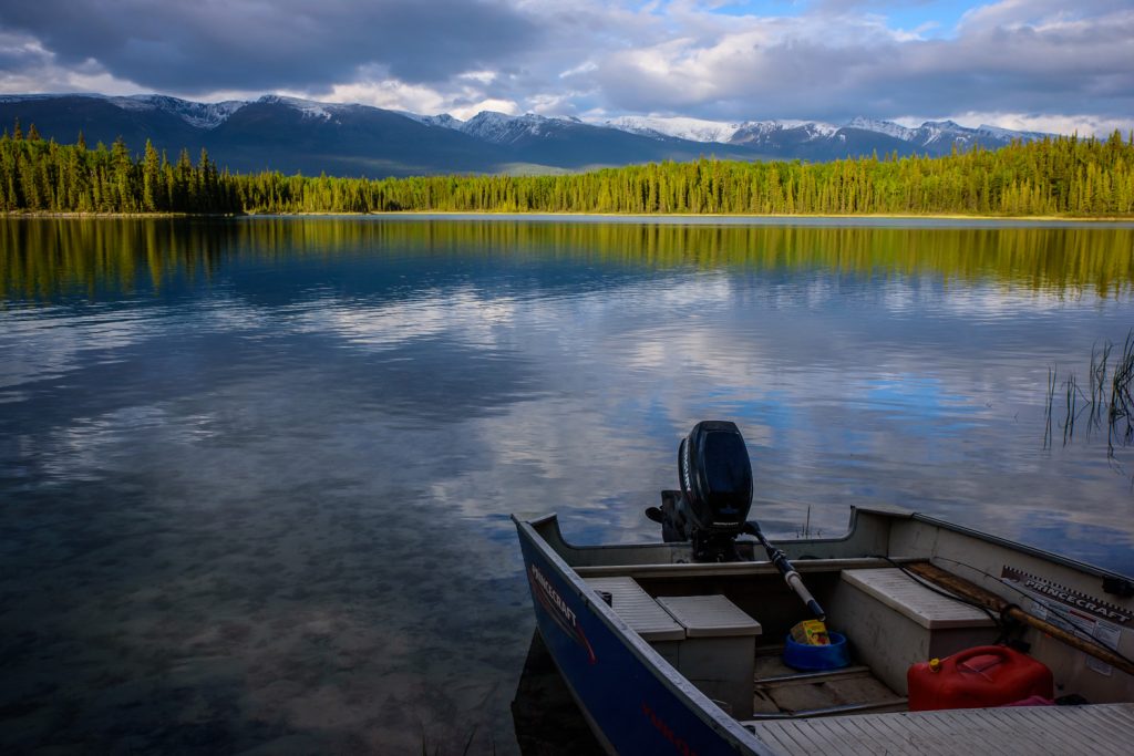 I camped at Boya Lake Provincial Park off the north part of the Cassiar Highway. This boat tied up on the shore was almost enough to make me take up fishing. (Richard McGuire photo)
