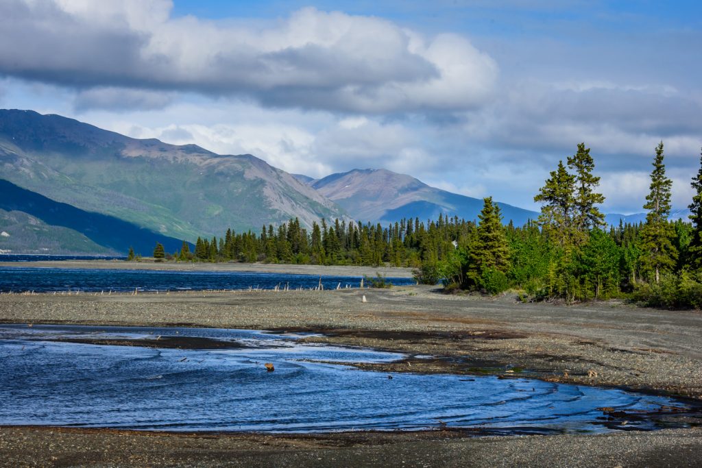 It was a rainy day when I drove to Haines Junction. That evening I went for a drive up to Destruction Bay on Kluane Lake, skirting Kluane National Park. The sun gradually emerged from the clouds, creating some dramatic weather. (Richard McGuire photo)