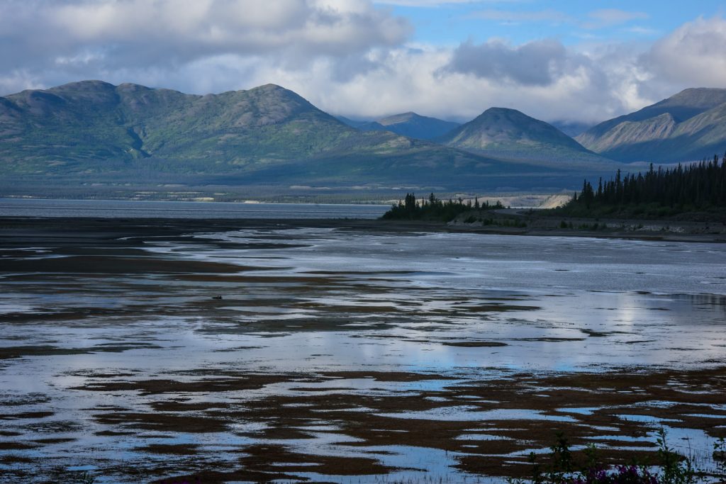 It was a rainy day when I drove to Haines Junction. That evening I went for a drive up to Destruction Bay on Kluane Lake, skirting Kluane National Park. The sun gradually emerged from the clouds, creating some dramatic weather. (Richard McGuire photo)