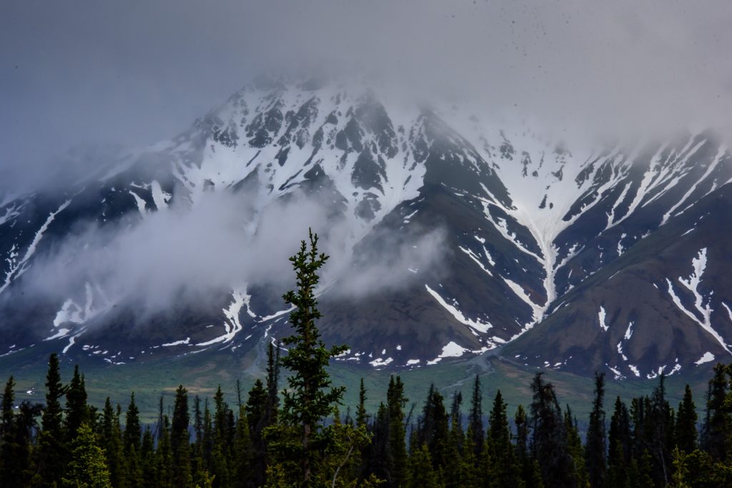 It was a rainy day when I drove to Haines Junction. That evening I went for a drive up to Destruction Bay on Kluane Lake, skirting Kluane National Park. The sun gradually emerged from the clouds, creating some dramatic weather. (Richard McGuire photo)