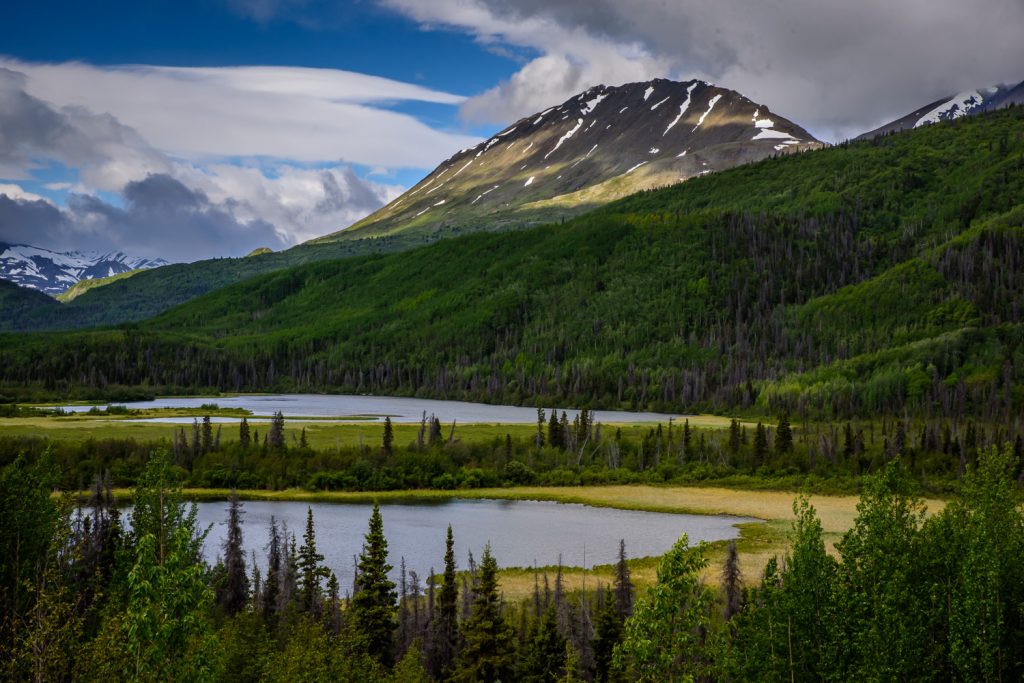 The Haines Highway south of Haines Junction passes by many beautiful lakes and mountains. (Richard McGuire photo)