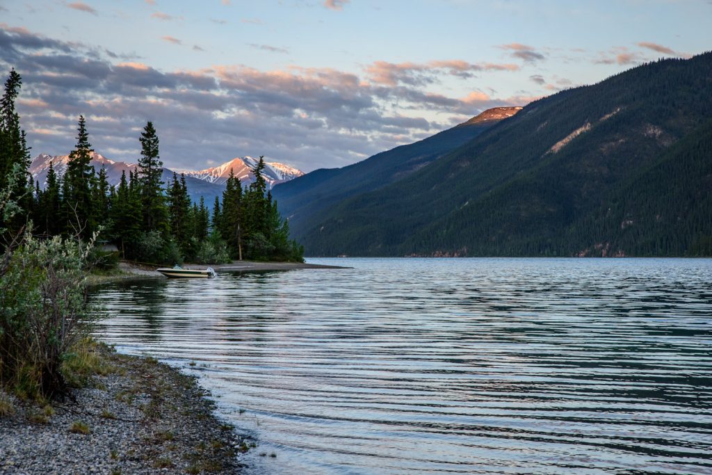 I tented at Mucho Lake Provincial Park on the Alaska Highway in the Northern Rocky Mountains, and I got up at 4 a.m. to catch the early light over Muncho Lake. (Richard McGuire photo)