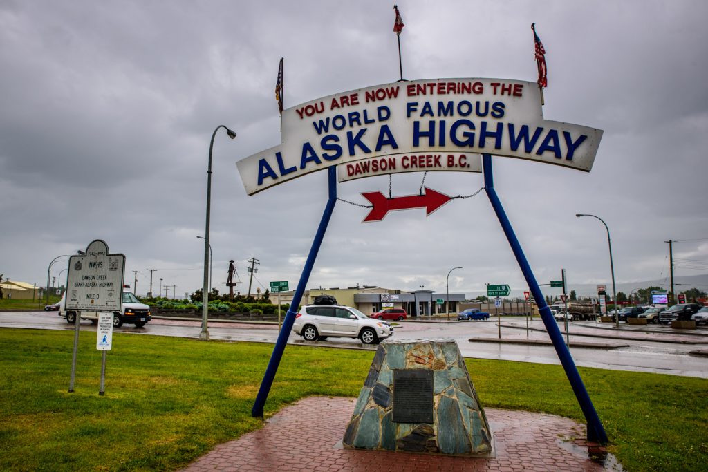 This is the official cairn for the start of the Alaska Highway, or Mile 0, in Dawson Creek, B.C. The more photographed marker is a couple blocks away. (Richard McGuire photo)