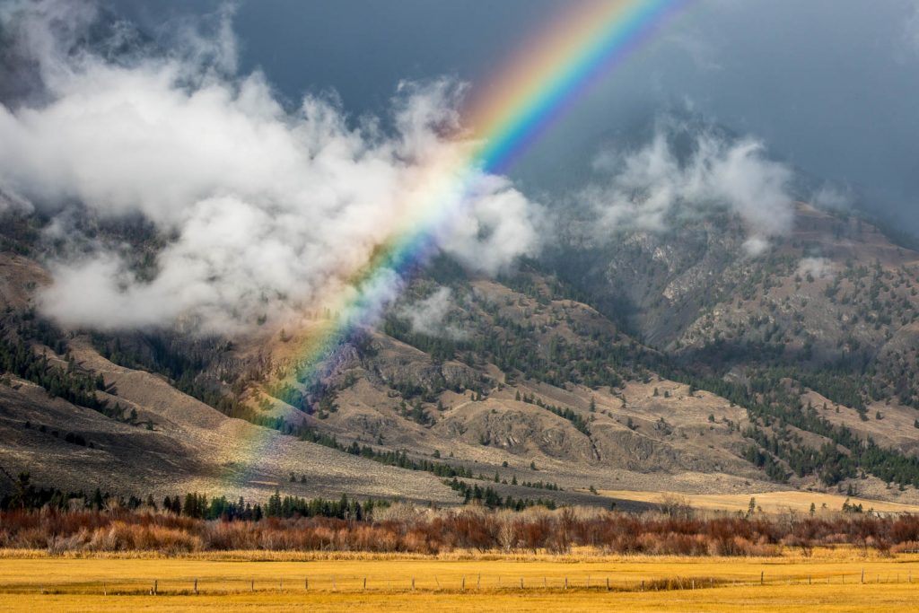 As I heaed off on my jouney, it alternated between rain and sunshine. Near Cawston in the Similkameen Valley, a beautiful rainbow appeared. (Richard McGuire photo)