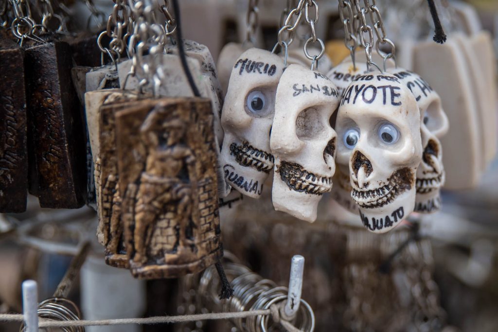 These keychains of skulls were being sold at a stall outside the Museo de las Momias in Guanajuato, Mexico. (Richard McGuire Photo)