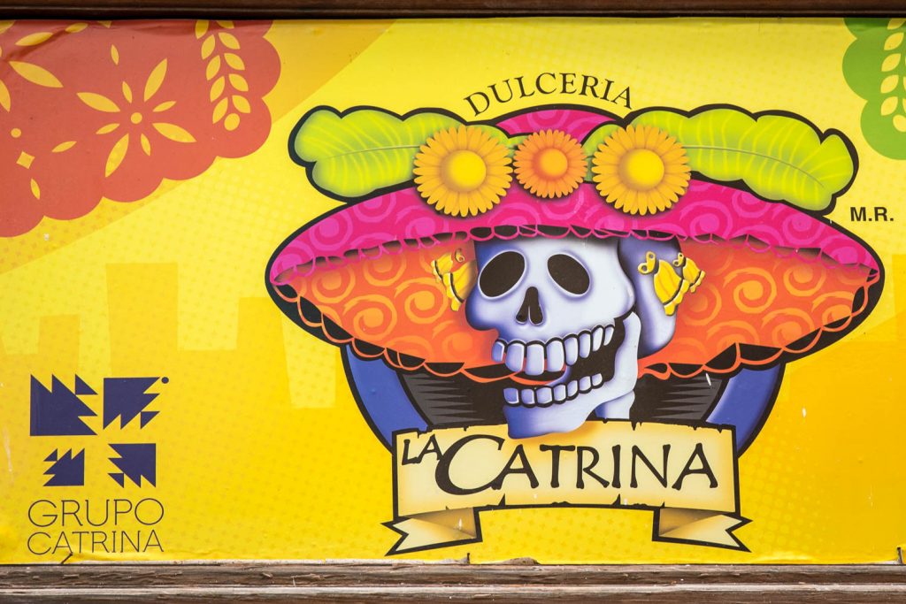 A chain of candy shops has adopted an image of Catrina for its logo. (Richard McGuire Photo)
