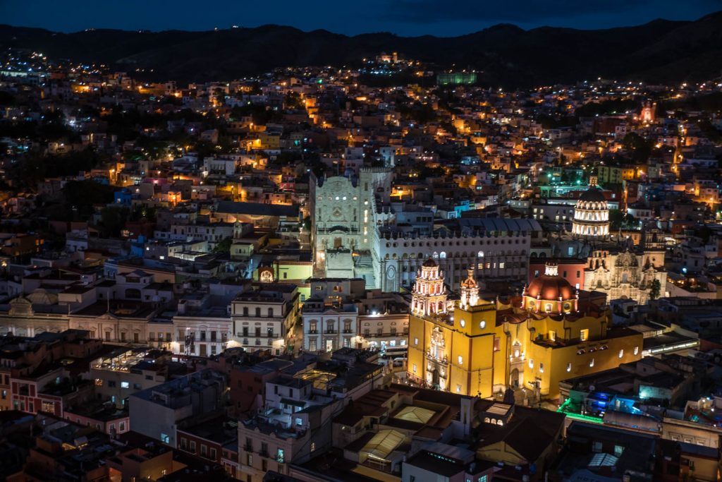 After sunset, you can look down from El Pipila statue over the lights of Guanajuato. (Richard McGuire Photo)