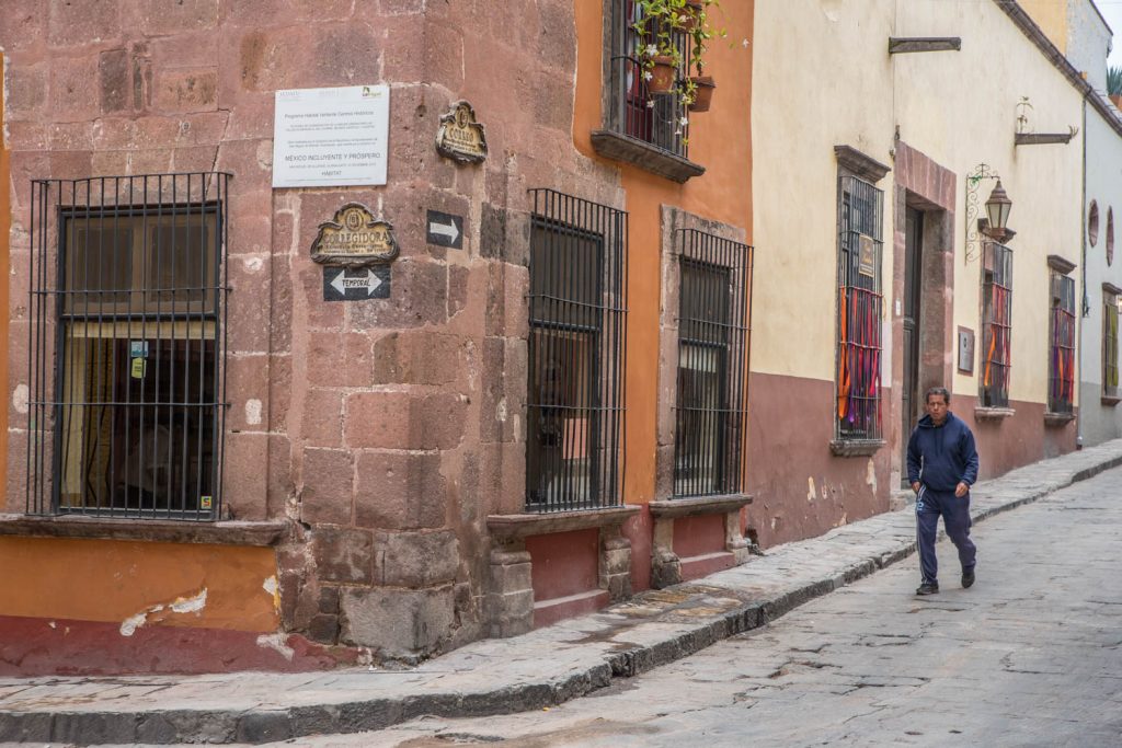 A man walks down an old street in the historic centre of San Miguel de Allende. (Richard McGuire photo)