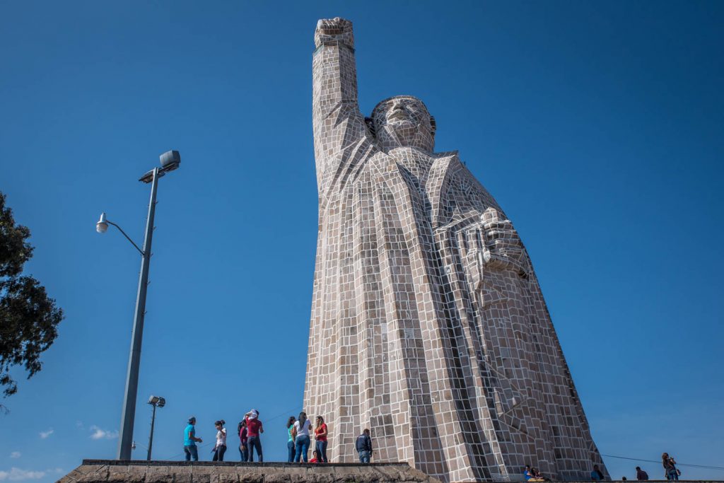 Isla Janitzio is famous for having the ugliest statue of Jose Maria Morelos, the independence leader, in all of Mexico. You climb up through his wide belly and get a view from inside his raised wrist. (Richard McGuire photo)