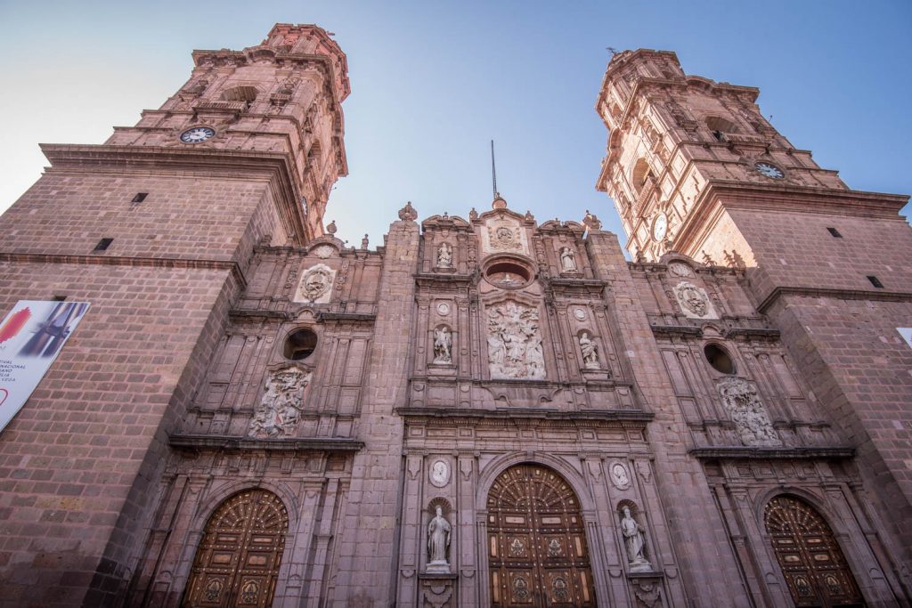 Morelia's cathedral, with its twin spires, is one of the most beautiful in Mexico. It was built between 1640 and 1744 and includes different styles popular at that time ranging from Herreresque to baroque to neoclassical. (Richard McGuire Photo)