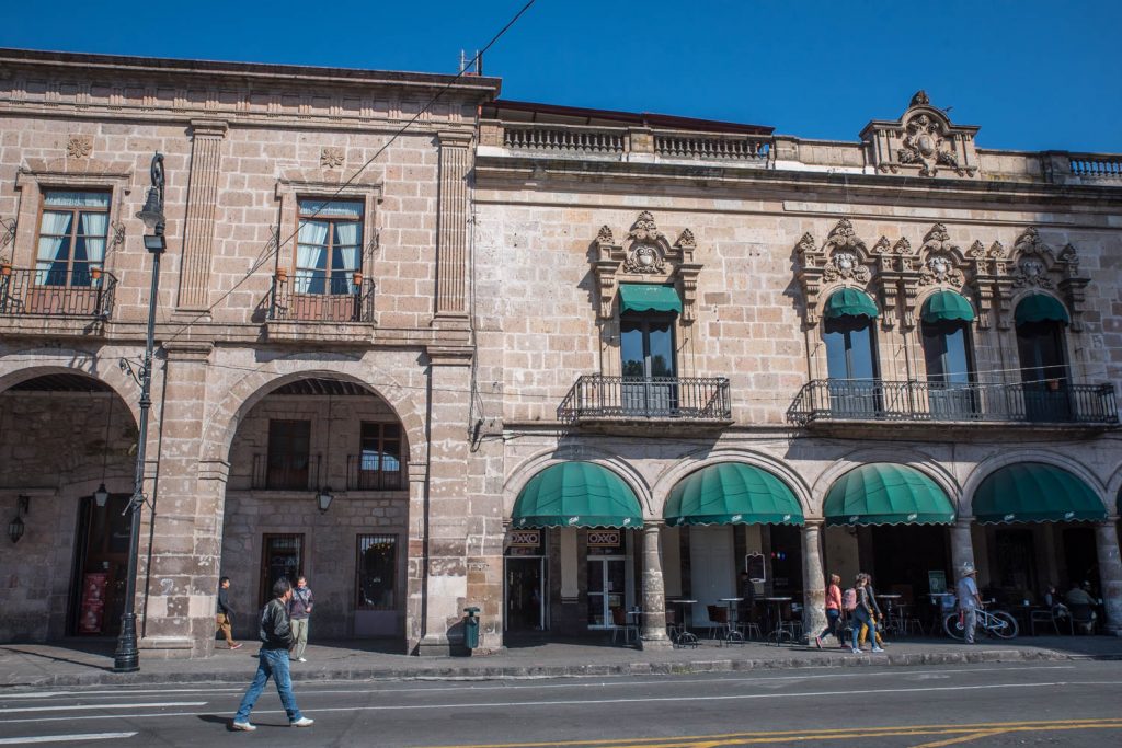 Morelia's downtown is characterized by stone buildings and portales, or colonnades. (Richard McGuire Photo)