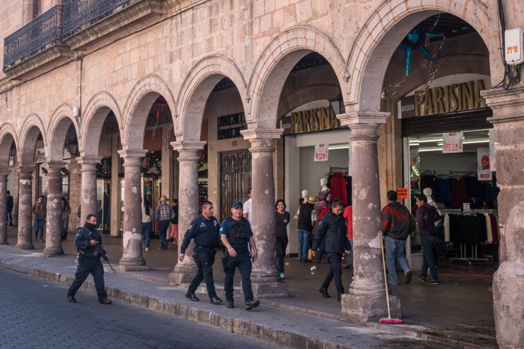 Morelia's downtown is characterized by stone buildings and portales, or colonnades. (Richard McGuire Photo)
